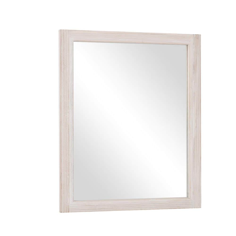 White 30 in. W x 40 in. H Rectangle Wood Framed Wall Mirror Vanity Mirror price history on PriceWatchPro