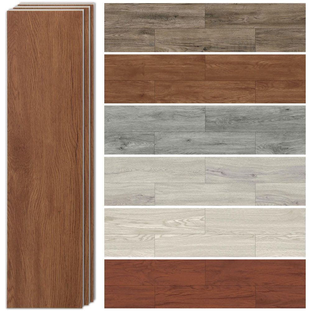 Warm Brown Wood Grain 12 MIL 6 in. W x 24 in. L Waterproof Click Lock Luxury SPC Vinyl Plank Flooring (24 sq.ft./case) price history on PriceWatchPro