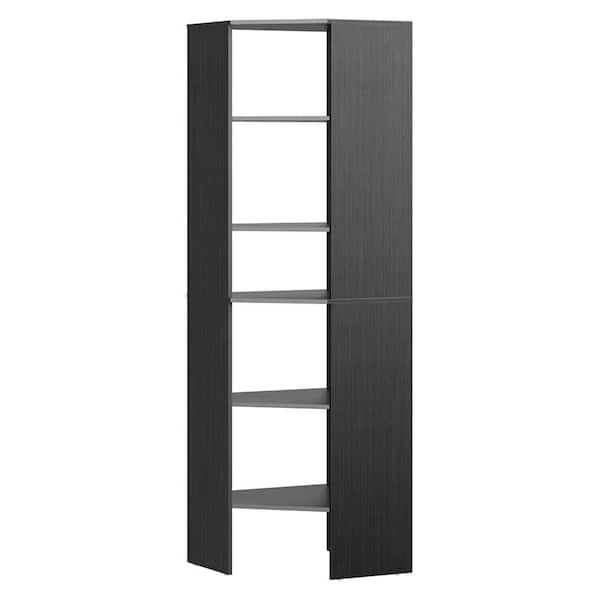ClosetMaid Style+ 25.12 in. D x 25.12 in. W x 82.46 in. H Noir Wood Closet System Corner Tower