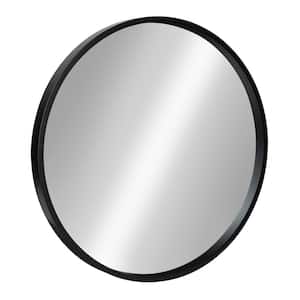 Medium Round Black Contemporary Mirror (21.6 in. H x 21.6 in. W)