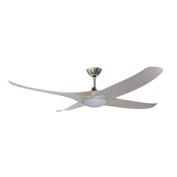 Kendal Lighting ZEPHYRUS 60 in. Integrated LED Indoor Nickel Ceiling Fan with White Polycarbonate (PC) Plastic Shade