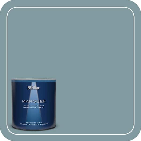 BEHR MARQUEE 1 qt. #ECC-56-3 Lake View Satin Enamel Interior Paint & Primer