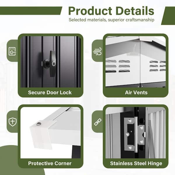 VIWAT 10 ft. W x16 ft. D Outdoor Metal Shed Storage with Air Vents