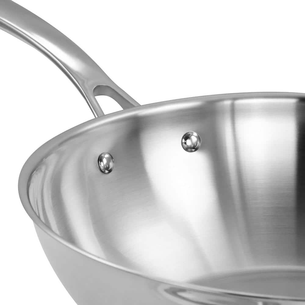 12-Inch Stainless Steel Pan with Tempered Glass Lid