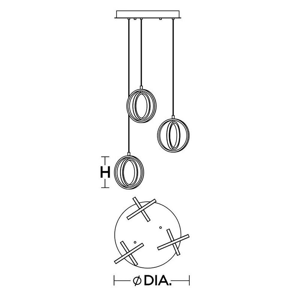 Satin Nickel 23.37" Aluminum LED Round Pendant Light