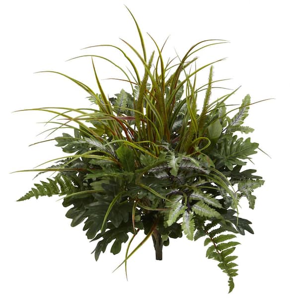 Indoor 28 in. Mix Greens Artificial Plant (2-Set)