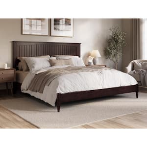 Naples Espresso Black Solid Wood Frame King Low Profile Platform Bed