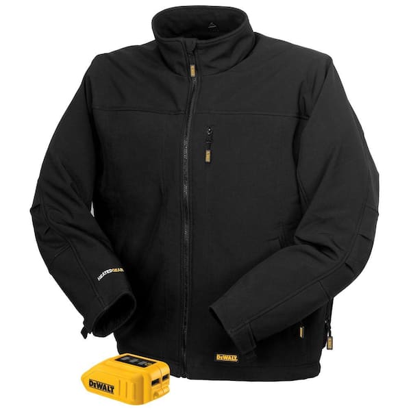 DEWALT Unisex Large Black 20-Volt MAX Heated Soft Shell Work Jacket