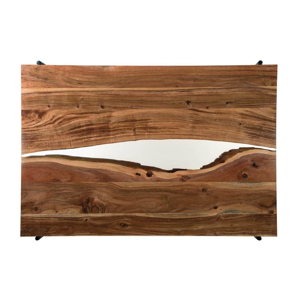 Rivers Edge 36" Acacia Wood and Acrylic Coffee Table