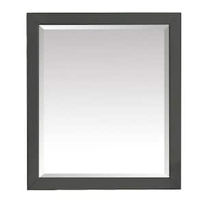Windlowe 28 in. W x 32 in. H Rectangular Wood Framed Wall Bathroom Vanity Mirror in Gray