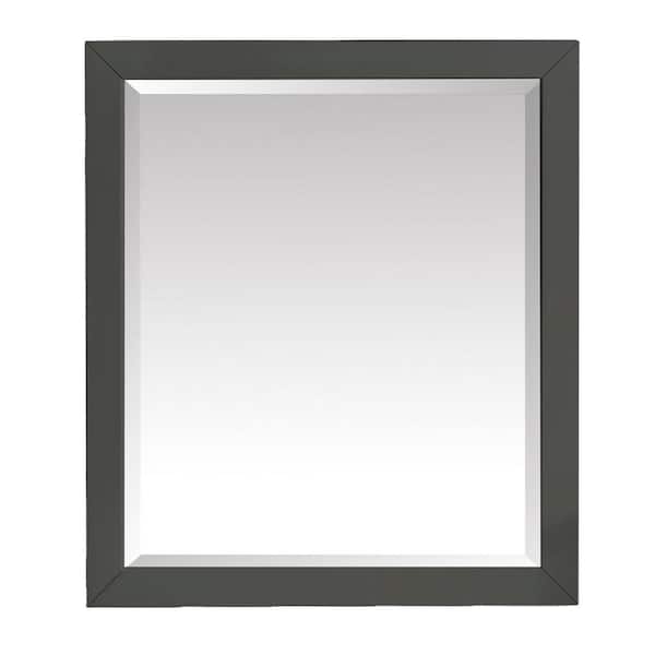 Home Decorators Collection Windlowe 28 in. W x 32 in. H Rectangular Wood Framed Wall Bathroom Vanity Mirror in Gray