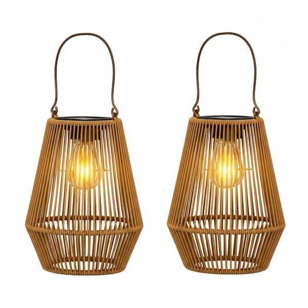 Solar Lanterns Outdoor Waterproof Hanging Solar Lights Garden Torch, 2 Pack