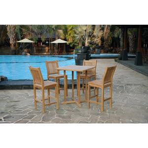 Jakarta 5-piece Premium Grade Teak Bar Height Outdoor Dining Set (Patio Dining Chair and Dining Table Bundle)