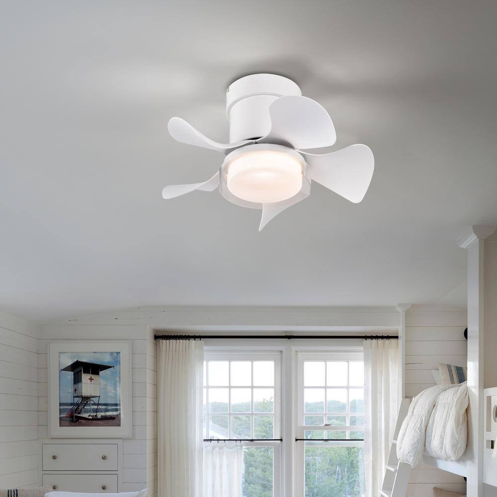 Lalapis 14 in. 19 in. Indoor White Low Profile Flush Mount Ceiling Fan with Light and Remote price history on PriceWatchPro