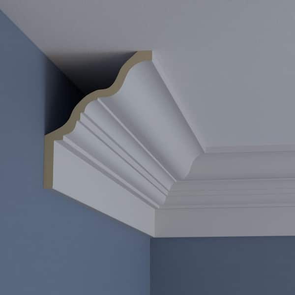 Ekena Millwork 5-1/2 in. x 94-1/2 in. x 6-7/8 in. Polyurethane Crown Fascia Moulding