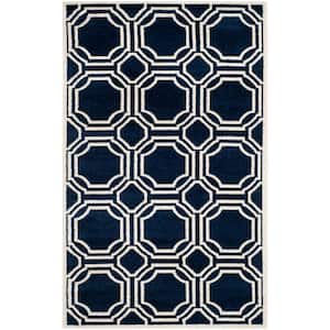 Amherst Navy/Ivory 5 ft. x 8 ft. Geometric Area Rug