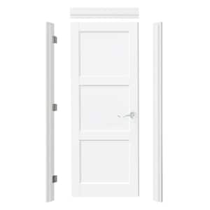 TENONER 32 in. x 80 in. Full Panel Solid Core Wood White Assembly ...