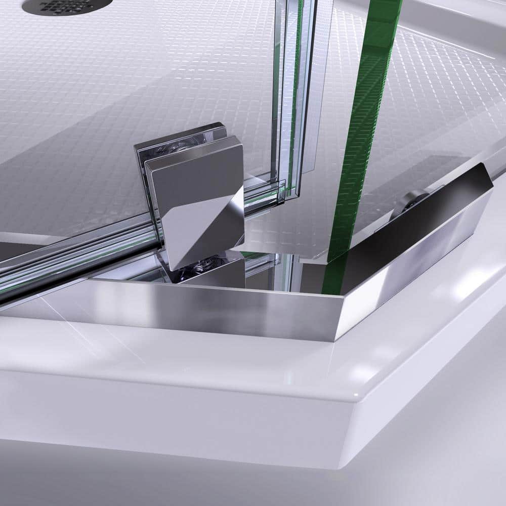Prism 40" Frameless Neo-Angle Pivot Shower Enclosure with Brushed Nickel Hardware