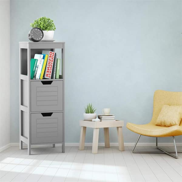 Cádiz 22in. Grey Linen Storage Cabinet for Bathroom and more