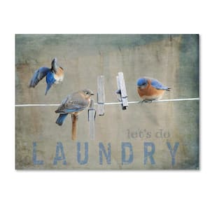 Laundry Day Bluebirds by Jai Johnson Wall Art 14 in. x 19 in.