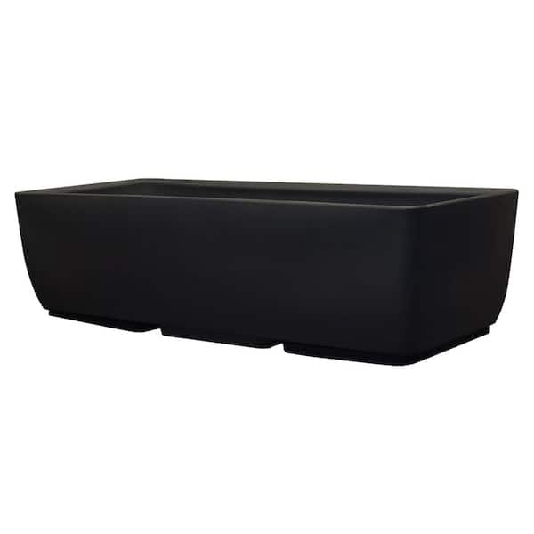 RTS Home Accents 36 in. x 15 in. Indoor/Outdoor Black Polyethylene Rectangular Planter