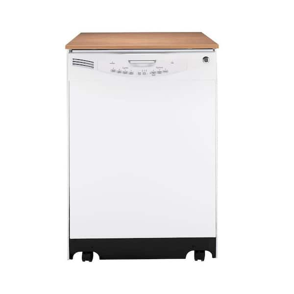 GE Portable Dishwasher in White with 16 Place Setting Capacity