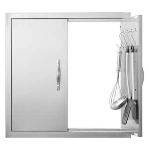Double Outdoor Kitchen Door 24 in. W x 24 in. H BBQ Access Door Stainless Steel Flush Mount Door