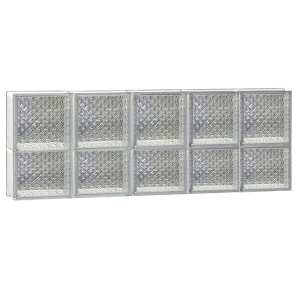 Clearly Secure 38.75 in. x 13.5 in. x 3.125 in. Frameless Diamond Pattern Non-Vented Glass Block Window
