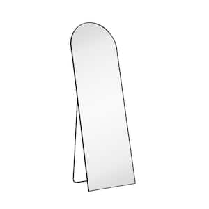 21 in. W x 64 in. H Classic Arched Black Aluminum Alloy Framed Full Length Mirror Standing Floor Mirror