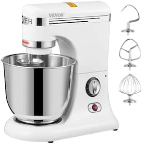 Metal Stand Mixer 600-W Electric Dough Mixer with 11-Speeds Tilt-Head Food Mixer 7.4 qt. Stainless Steel Bowl, White