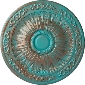 20-1/4 in. x 1-1/2 in. Lunel Urethane Ceiling Medallion (Fits Canopies upto 3-3/4 in.), Copper Green Patina