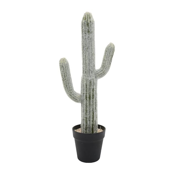 INNOBULE 8 in. x 5 in. x 24. 5 in. H Artificial Saguaro Cactus in Black Pot