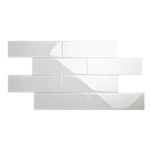 Light Gray 4 in. x 12 in. x 8mm Glass Subway Tile (5 sq. ft./Case)