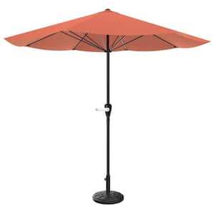 Pure Garden 9 ft. Outdoor Market Patio Umbrella with Base in Orange