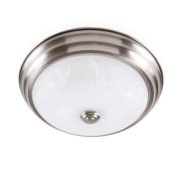 EnviroLite Brushed Nickel Dimming LED Flushmount with Alabaster Glass (4-Pack)
