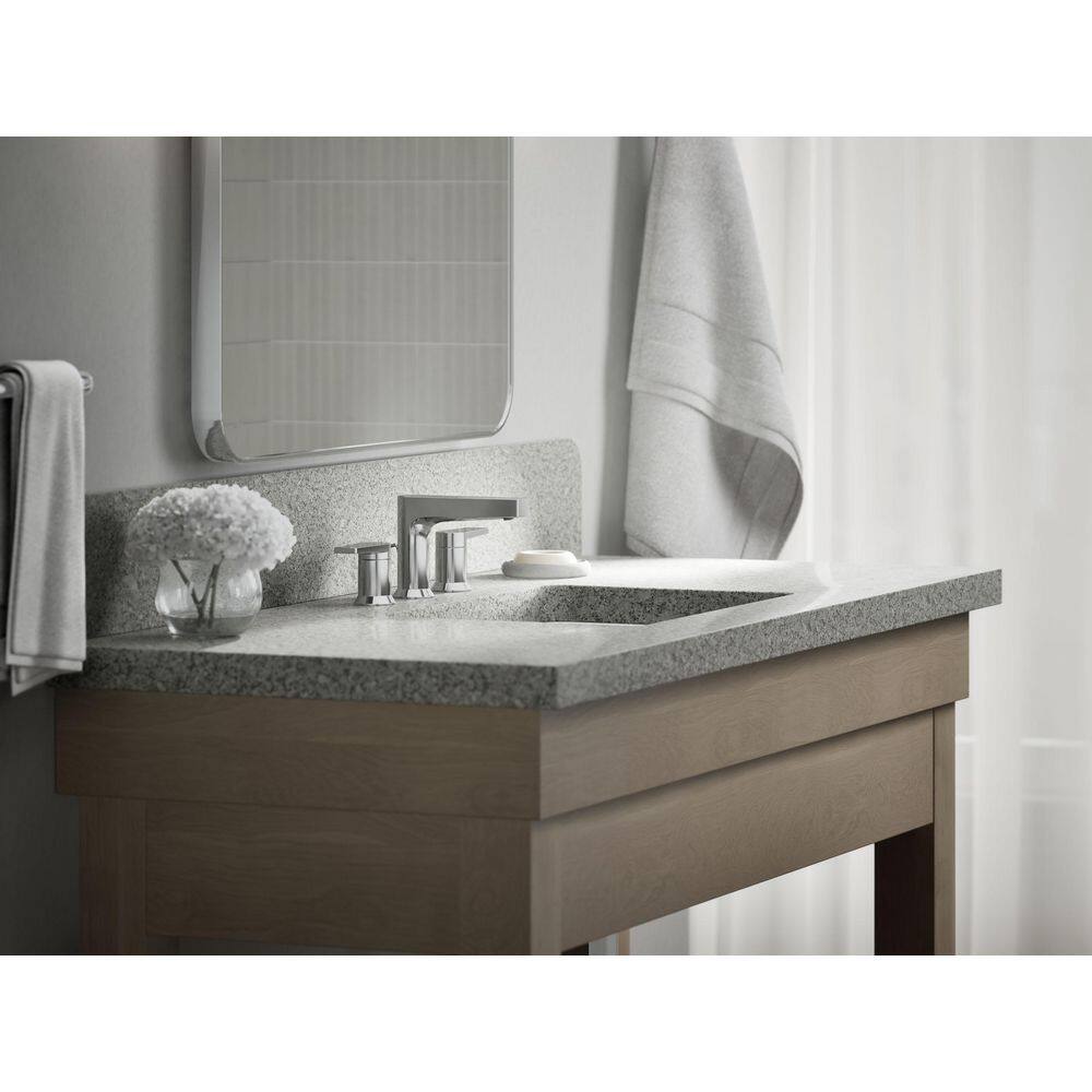 Taut Polished Chrome 2-Handle Low-Arc Bathroom Faucet