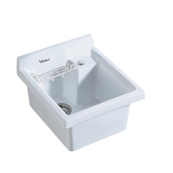 Whitehaus Collection All-in-One Drop-in Vitreous China 21 in. 1-Hole Single Bowl Kitchen Sink in White