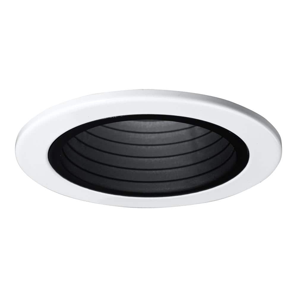 Halo 4" Gloss Black and White Plastic Baffle Trim
