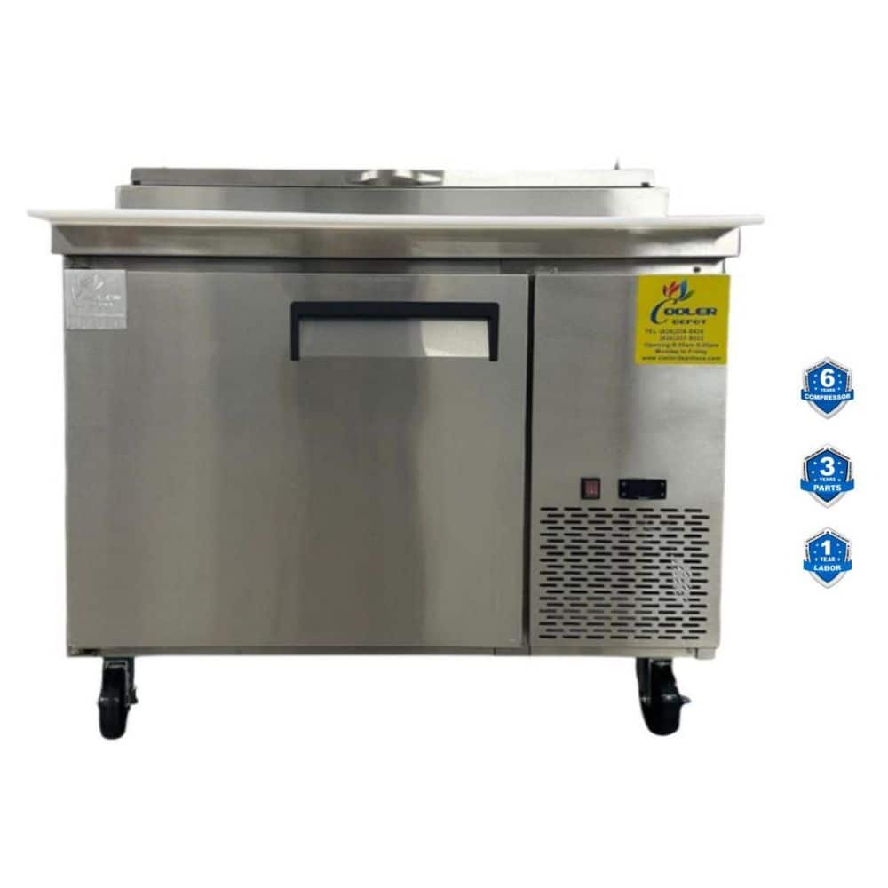 45 in. W 9.88 cu. ft. Commercial Pizza Prep Refrigerator in Stainless Steel