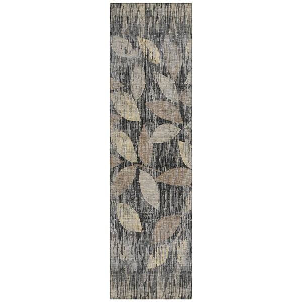Chantille Machine Washable Indoor/Outdoor Abstract ACN3162 Black 2 ft. x 7 ft. Runner Rug