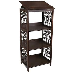 St. Thomas Aquinas 43.5 in. Walnut 3-Shelf Wooden Accent Bookcase