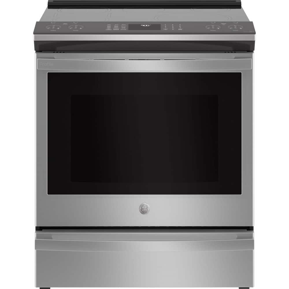 Profile 30 in. ENERGY STAR 5 Burner Smart Slide-In Induction Range with Self-Clean Convection Oven in Stainless Steel - Thumbnail 4