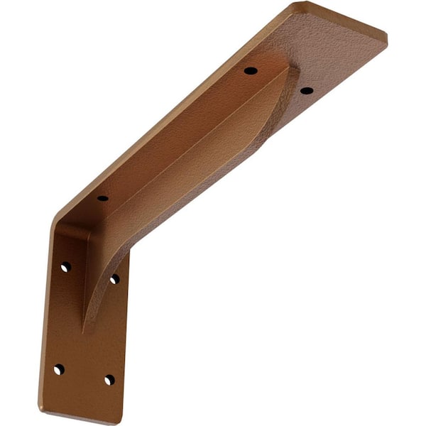 Ekena Millwork 2 in. x 4 3/4 in. x 10 in. Hammered Copper Embrey Steel Bracket