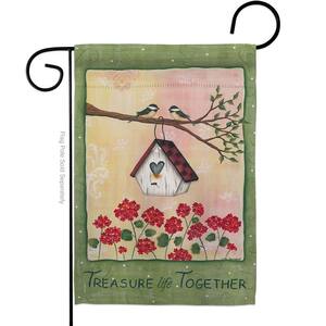 13 in. x 18.5 in. Welcome Treasure Life Together Birds Garden Flag 2-Sided Friends Decorative Vertical Flags