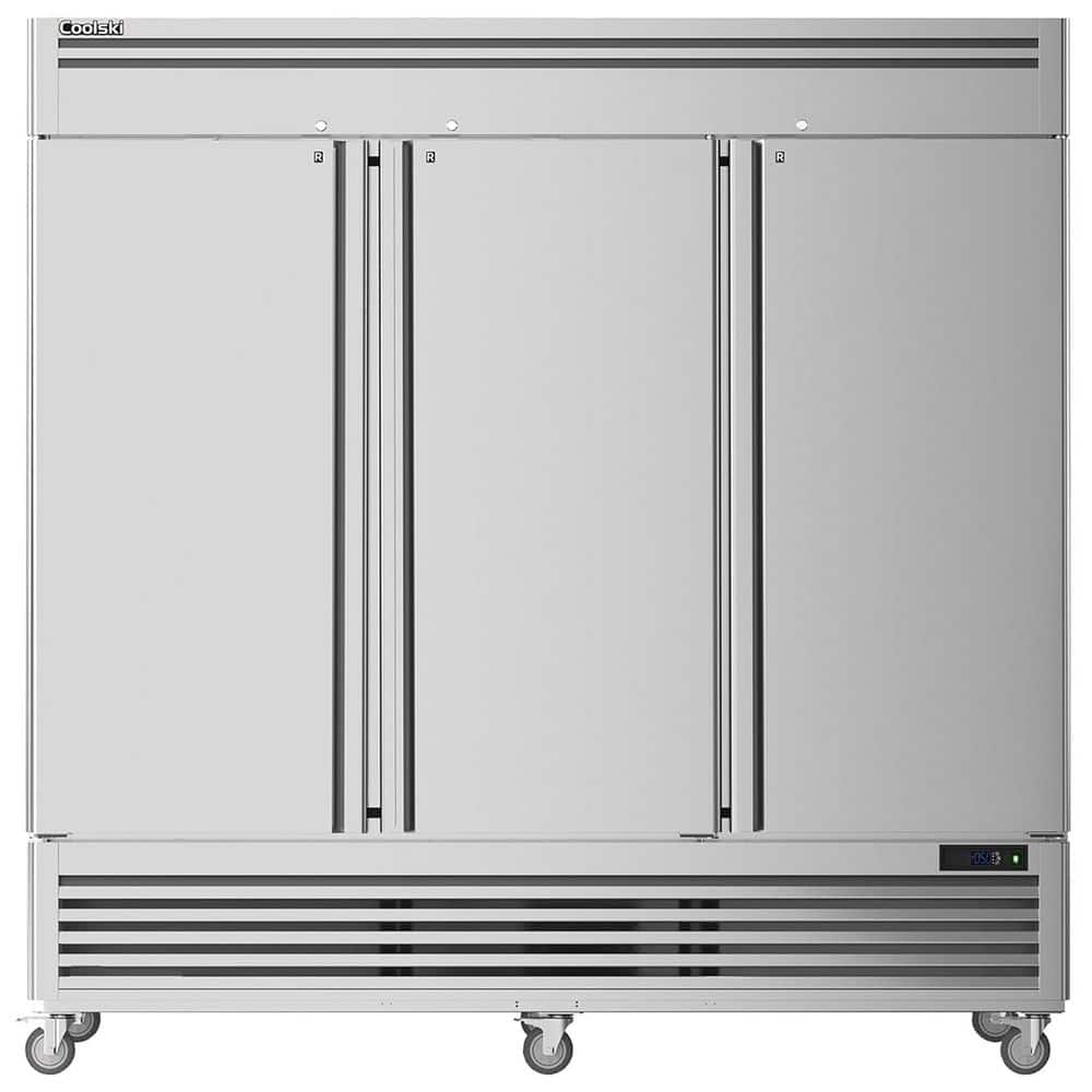 82 in. 72 cu. ft. NSF Auto Defrost Commercial Reach in 3 Door Upright Refrigerator in Stainless Steel