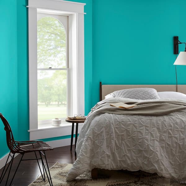 BEHR PREMIUM PLUS 1 gal. #500B-4 Gem Turquoise Flat Exterior Paint