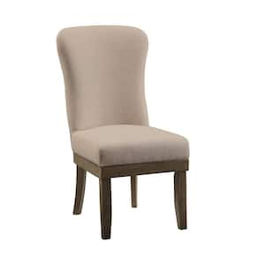 Landon Side Chair (Set-2) in Beige Linen and Salvage Brown