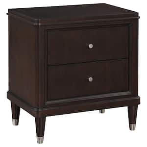 Emberlyn Brown 2-Drawer Nightstand Bedside Table