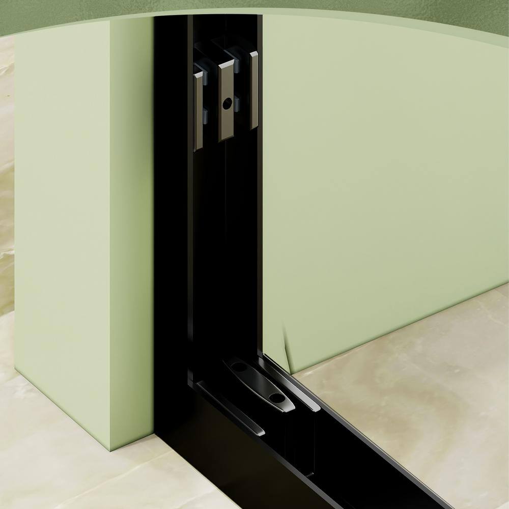 Matte Black 60" x 76" Frameless Double Sliding Shower Door