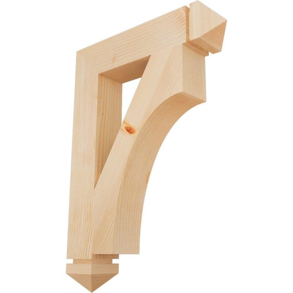 Ekena Millwork 3.5 in. x 28 in. x 20 in. Douglas Fir Westlake Arts and Crafts Smooth Bracket